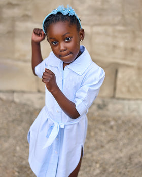 Celeste Striped Shirt Dress fabric