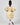 Young girl wearing a yellow dress with floral pattern and ruffled sleeves on a white background