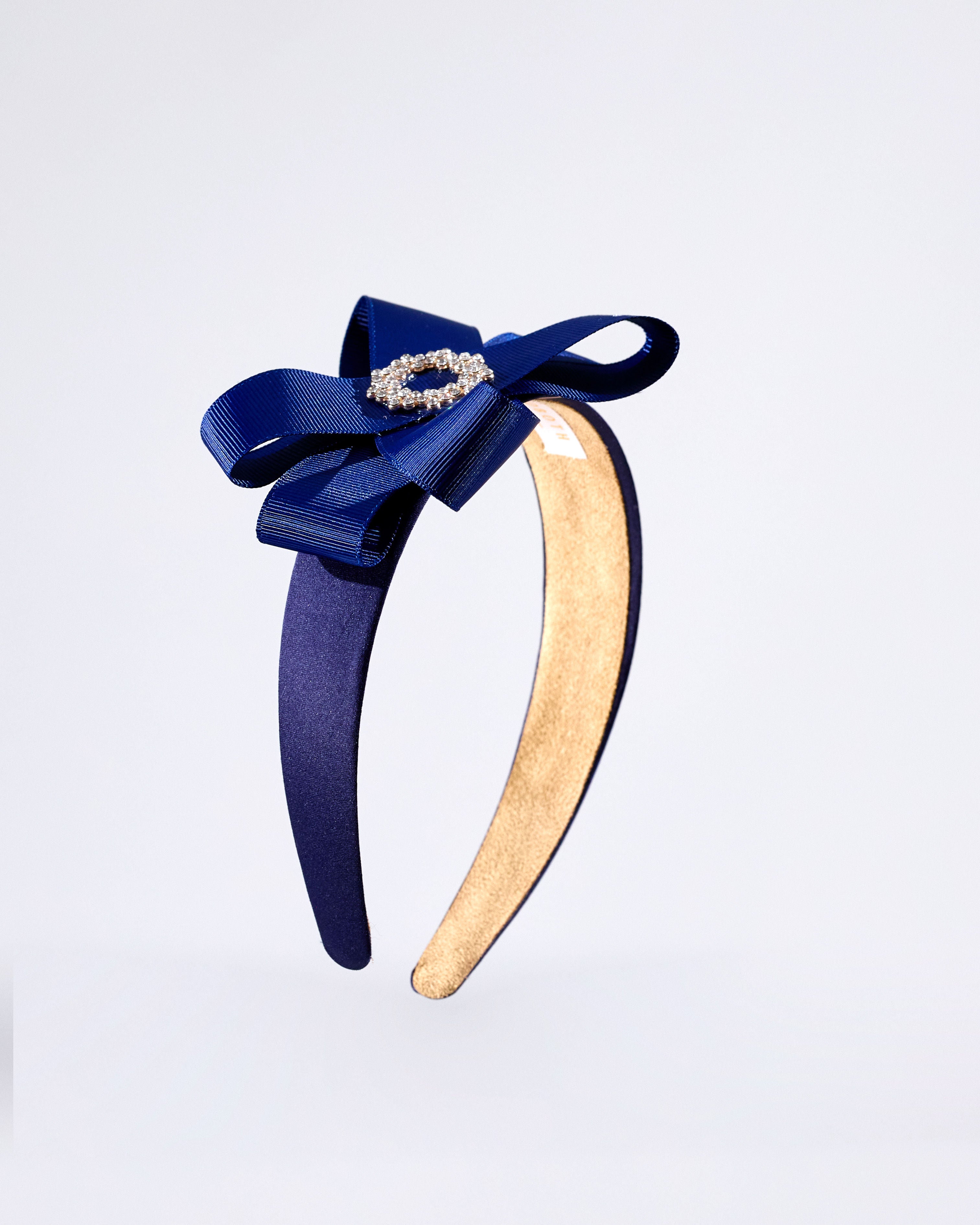 Navy Crystal Bow Headband