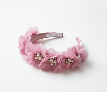 Rosé Bloom Satin Headband