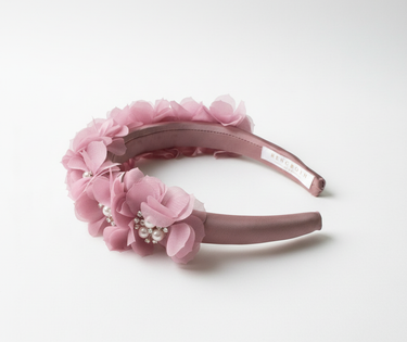 Rosé Bloom Satin Headband
