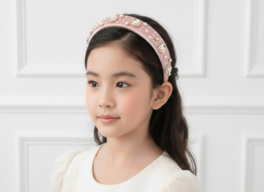 Rosette Pearl Dusty Pink Headband