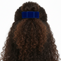 Luxury royal blue velvet signature bow hair clip for girls