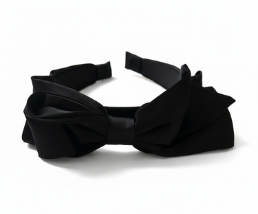 Signature Fold Black Bow Headband