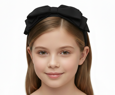 Signature Fold Black Bow Headband
