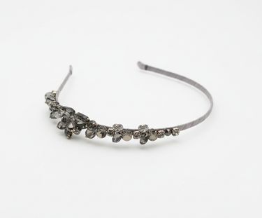 Silver Mist Crystal Crown Headband