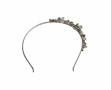 Silver Mist Crystal Crown Headband